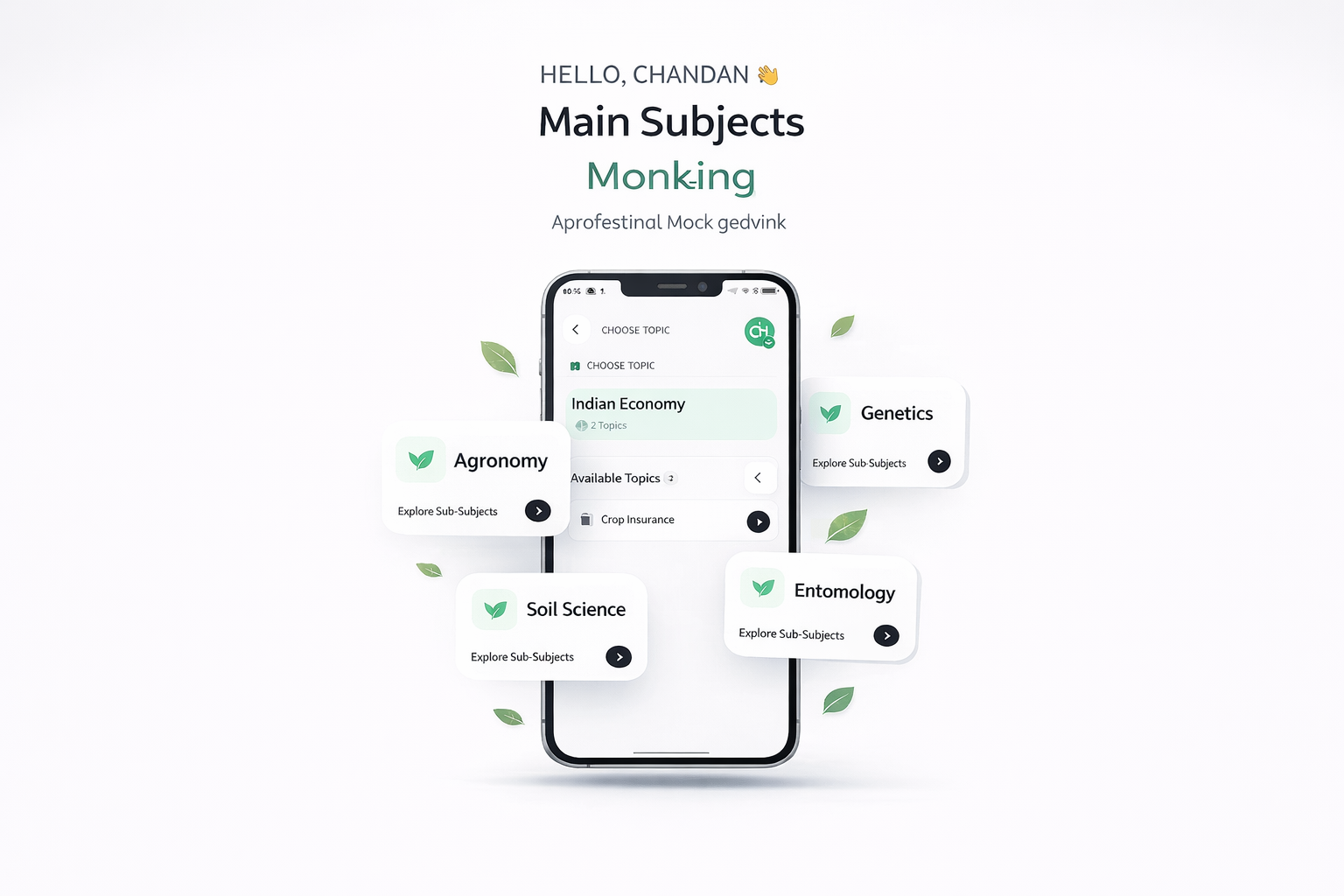 Main Subjects Screen